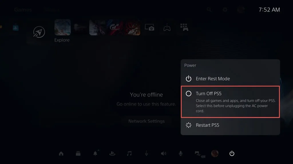 راهنمای آپدیت کنسول PS5+لینک دانلود 3 playstation 5 turn off